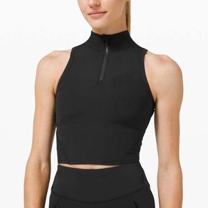 Lululemon Rib Zip-Front Cropped Run Tank